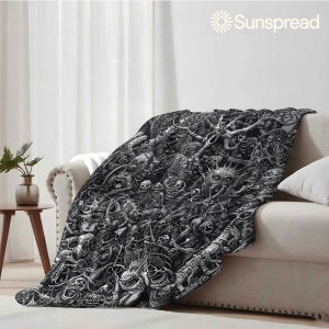 Beast Kingdom | Dark Demon Jungle Soft Warm Flannel Blanket Lightweight Cozy Christmas Halloween Home Decor Room
