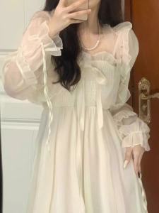 Gentle Wind Ethereal Irregular Strap Cover up Dress Womens Summer New Style Beach mid Length Sun Protection Open Cardigan