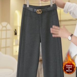 MEITESIJIAONU | High Waist Thick Warm Wool Trousers