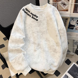 เสื้อฮู้ดคอกลมสไตล์อเมริกัน ทรงหลวม ผ้าฝ้ายผสมโพลีเอสเตอร์ ระบายอากาศได้ดี แฟชั่นฤดูใบไม้ผลิและฤดูใบไม้ร่วง สำหรับเยาวชนและวัยรุ่น