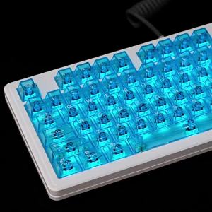 132 Keys Blue Transparent Keycaps Cherry Profile PC KeyCaps Backlit RGB Key cap For Cherry Mx Switches Mechanical Keyboard
