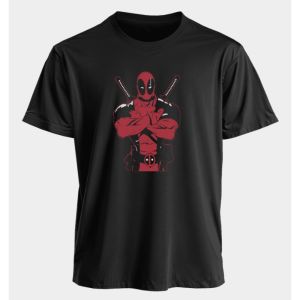 Marvel Mens and Womens T-shirts Deadpool Summer American Spring and Fall Basic Oversized Sporty Punk Short-sleeved Shirts