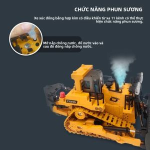 Xe Ủi Đất Điều Khiển Từ Xa Bằng Kim Loại Dành Cho Bé Trai Quà Tặng Giáng Sinh Sinh Nhật Xe Điện RC Sẵn Sàng Sử Dụng Với Mô Hình Bằng Nhựa