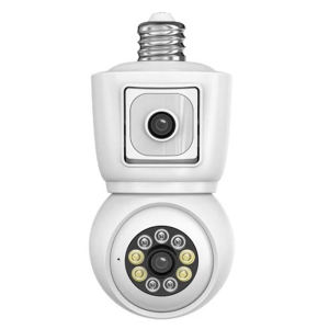 ICSEE R3 4MP Dual Lens CCTV Camera Connect Cellphone Auto Tracking Indoor PTZ Control Home Security CCTV Bulb Camera
