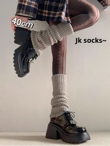 Gray Foot Sock Womens Knitting Long Stockings Womens Bunching Socks Spring & Fall Winter Thermal Leg Warmer JK Loafers Long Socks