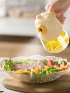 ขวดใส่น้ำมัน ขวดสเปรย์พ่นน้ำมัน แบบหัวฉีดสเปรย์ แก้วทนความร้อน สำหรับทำอาหาร ใช้งานง่าย ทำความสะอาดสะดวก