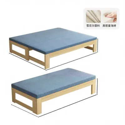 Solid Wood Sofa Bed Multi-Functional Folding Bed Pull out Bed Tatami Bed Sofa Bed Two-In-One Retractable Bed