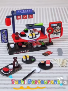 【LIGHT & SOUND】Sushi Bar Pizza Shop Pretend Playset Kid Toys Girls Gift Present 寿司店比萨店扮家家套装 *READY STOCK*