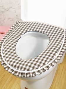 Fashionable Fresh Style Toilet Seat Cover Large Size Zipper Waterproof Washable Universal Toilet Mat Adult Bathroom Accessories