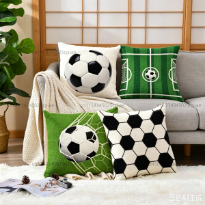 1pc Soccer Fans Pillow Covers Decorative Football Pillowcase 3D Two-Sided Print Sports Field Cushion Case Sofa Car Pillow Case