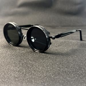 Adjustable Tint Sunglasses 1-9 Gears Steampunk Retro Metal Polarized Glasses with ND Filter Lenses Vintage Leica-Style Rotating