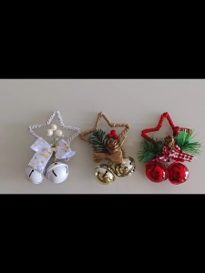 Jingle Bell Star Christmas Ornament Xmas Tree Hanging Decoration Holiday Home Decor