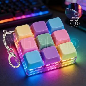 1/2 Chiếc LED Macaron Bàn Phím Fidget Đồ Chơi Móc Khóa Cảm Giác Vui Vẻ Lo Âu Giải Nén Đồ Chơi Có Đèn Dành Cho Độ Tuổi 18 + Sinh Nhật Ủng Hộ