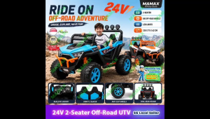 MAMAX🔥NEW🔥【SG Ready Stock】Super Large 24V Kids Electric Ride On Car 2 Seater Off-Road Adventure UTV with Remote Control★LED Lights&Music✅Big Wheels✅Shock Absorbers✅FREE Assembly Service✅