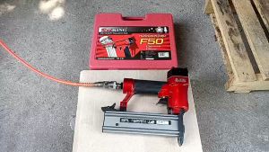 EUROX🔥แม็กยิงตะปูลม ขาเดี่ยว 🔥รุ่นใหม่ เซฟตี้ปากปืน🔥F-50 RK-ST มีระบบ Safety เพื่อป้องกันการยิงเล่นที่ไม่สัมผัสชิ้นงาน