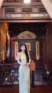 LYC FASHION - THIÊN ĐIỆP Đầm Lụa Yếm Gấm