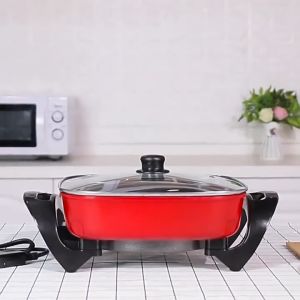 ALPLUME Multi-Function Electric Hot Pot Portable Non-Stick Adjustable Temperature Stainless Steel Electric