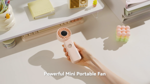 Gaiatop HF15 Mini Fan Hand Fan Durable Low Noise 5 Wind Speeds Foldable Fan High Speed&Strong LED Display Screen 110° Folding Head Design 12000rpm Fast Charging