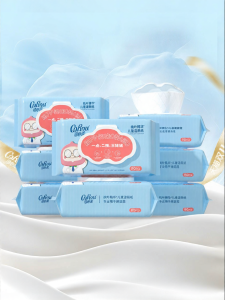 COROU | Baby-Friendly Peach Leaf Extract Wet Tissue 80 Sheets 8 Packs