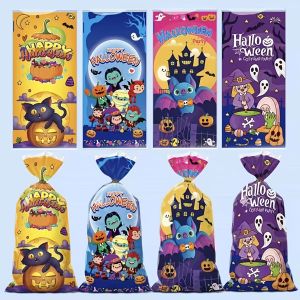 Túi Quà Tặng Kẹo Phù Thủy Halloween 50/100 Chiếc Túi Tự Dính OPP Bao Bì Quà Tặng Ngày Lễ Nhỏ Dành Cho Quà Tặng Trong Bữa Tiệc