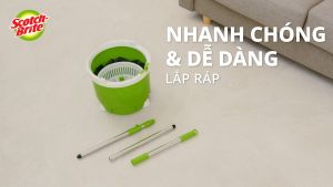 Bộ câu lau nhà 360 độ 3M™ Scotch-Brite™ 360 độ tích hợp giặt và vắt Dùng vệ sinh sàn nhà