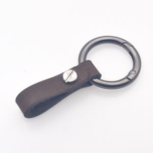 Genuine Leather Car Key Ring Mens Belt Hanging Keychain Ring Car Key Holder Personal Driving Accessories round Ring 15 Colors