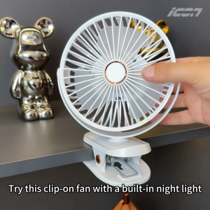 ICON clip electric fan Clip Style Silent and Rechargeable Office Small Desktop Student Dormitory Portable Clip Small Fan