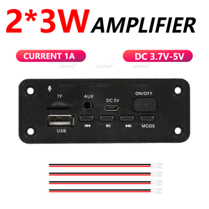 2x3W Mini Stereo Audio Amplifier Board with PBC Case DC 3.7-5V for FiiO Ampero II DIY Speaker Portable Power Bank Mobile Phone