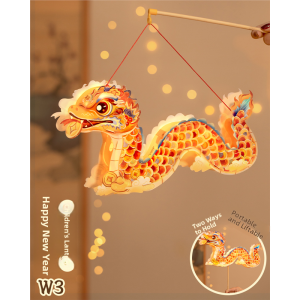 MONLEYTA | New Year Handheld Snake Year Lantern DIY Kit Childrens Handmade Flower Lamp Material Package Lantern Festival Lighting PVC