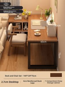 ZHUOHE | L-shaped Corner Desk with Bookshelf For Home and Office Studying Writing