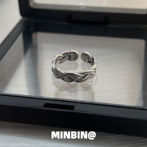 Retro Twisted Ring Adjustable Open Design Simple Minimalist Cold Style Mens Ring Finger Ring Fashion Jewelry Accessory