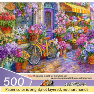 500 1000 1200 2000pcs Jigsaw Puzzle Romantic Flower Town Beautiful Garden Scene For Adults High Difficulty Family Game Gift