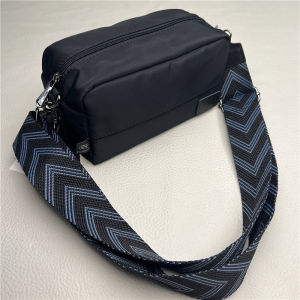 Nylon Crossbody Bag for Men And Women with Colorful Ribbon Wide Strap Casual Small Square Bag Korean Style Single Shoulder Bag