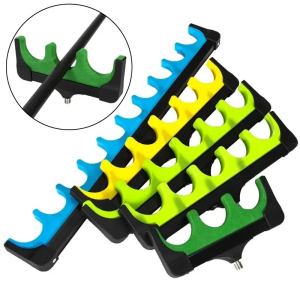 6-Rod Fishing Rod Holder Bar – Universal Multi-Rod Rack for Bank & Boat Fishing Fits Tripods & Bank Sticks Non-Marring Cradles