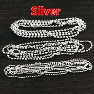 5pcs/lot 3 Size 1.5mm and 2.0mm 2.4mm 7 Colors Plated  Ball Beads Chain Necklace Bead Connector 65cm(25.5 inch)