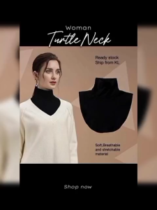 WOMENS TURTLENECK COVER SCARF HALF HIGH NECK WANITA