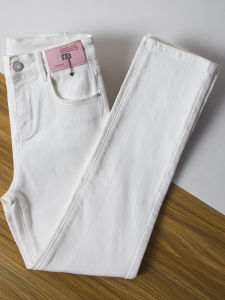 Original High Waist Straight Leg White Jeans Womens Slim Fit Nine Tube Pants Cotton Stretch Denim Spring Summer Fashion