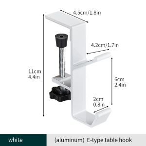 Multi-functional Table Edge Double Hook Punch-free Hanging Bag Hook Adjustable Desk Hanger Backpack Storage Hanging Hooks Holder
