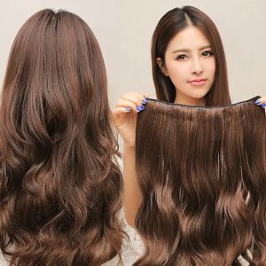 [Ready Stock+COD] Beautiful Long curly Women Clip in Hair Extensions Black Brown High Tempreture Synthetic Hair Piece