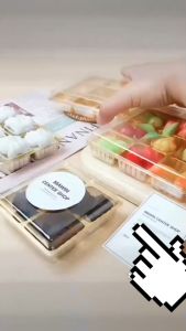 มาวินช้ิอป 6ช่อง ถาด 13 ขนม ถาด 2 เเบ่ง 1 เเบ่ง กล่อง ถาด 2 เเบ่ง สีเหลือง หรือ ชมพู