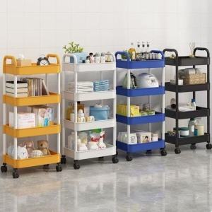 Multi-purpose 3/4 Layer Trolley Racks Movable Storage Trolley With Wheel Multi-Function Storage Racks Rak Troli Kitchen Rack Movable cart 可移动推车