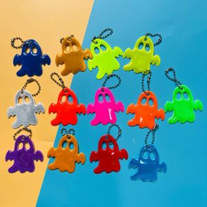 10-100Pcs Colorful Reflective Ghost Keychain Pendant Halloween Ghost Festival Carnival Party Favor Decoration Gift Bag Filler