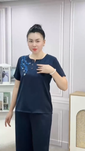 Đồ bộ trung niên chất lụa Ruby cao cấp thêu hoa nhẹ nhàng thanh lịch sang chảnh cho quý cô tỏa sáng - Quà tặng cho bà cho mẹ