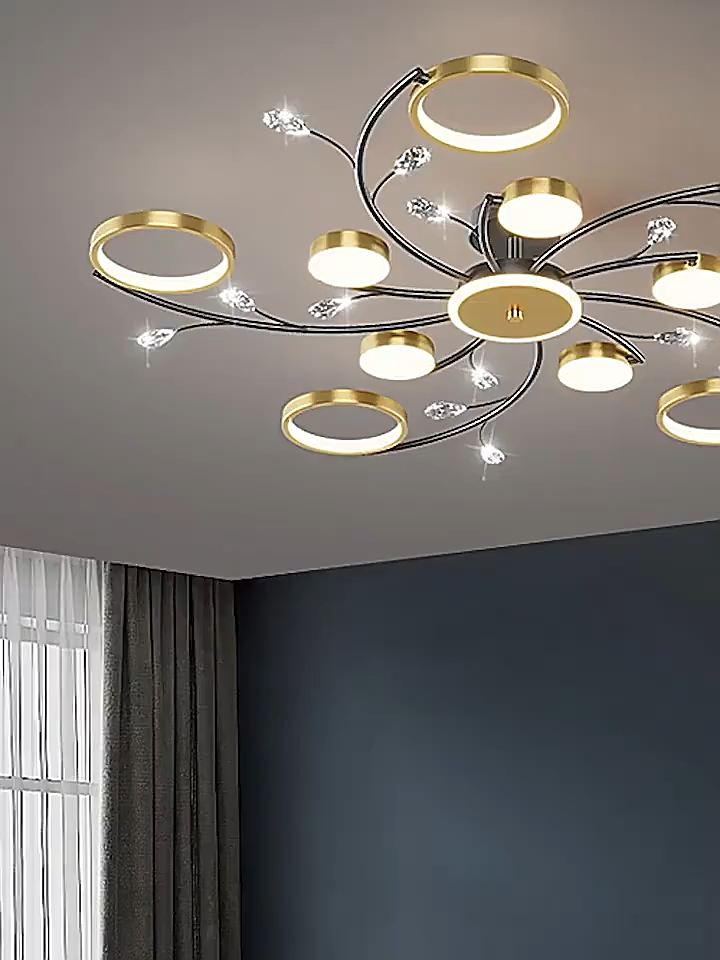 L&H Modern Chandelier Ceiling Light Tri color for Bedroom Center Lamp Ceiling Lights for Dinning Room