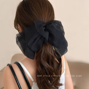 Large Butterfly Knot Hair Clip Black Spring Clamp Womens Hair Accessories Back of Head Hair Clips Fashionable Hair Decorations