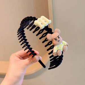 Kids Milk Coffee Cartoon Wallace and Gromit Headband Female 2024 New Arrival Children Broken Hair Comb Cute Headband Not-Too-Tight Hairpin