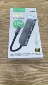 Hub Hoco HB28 6 in 1 Chuyển Type C Ra USB 3.0 HDMI USB C Thẻ Nhớ Tốc Độ Cao ( USB C Multimedia Adapter )