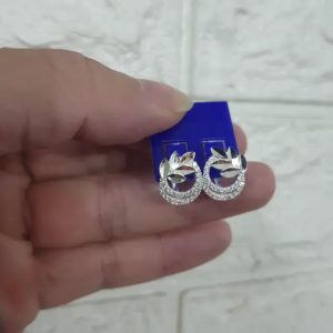 Bông tai bạc ta khoá bấm thời trang MS59d