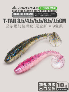 Lurepeak Spiral T-Tail Soft Bait Lead Hook for Bass And Crappie Texas Rigging Great for Ocean River Lake And Reservoir Fishing