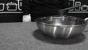 Non-Stick Frypot Cooking Frying Pan 32CM Honeycomb Stainless Steel Kuali Stainless Steel Kuali Wok Cookware Masak(Without lid) 炒锅